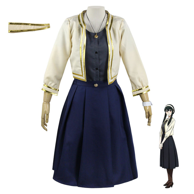 Women and Kids Spy x Family Costume Yor Forger Briar Cosplay Dress Uniform with Accessories