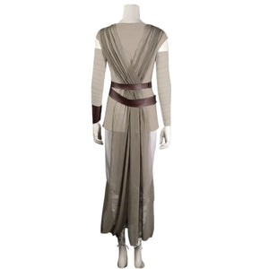 Star Wars The Rise of Skywalker Rey Full Set Cosplay Halloween Costume Brown Dress