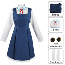 Load image into Gallery viewer, Spy x Family Costume Anya Forger Cosplay Navy Dress with Headdress Stockings for Women and Kids