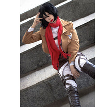 Load image into Gallery viewer, Anime Attack On Titan Costume Mikasa Ackerman Scout Regiment Cosplay Battle Full Outfits for Women