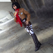 Load image into Gallery viewer, Anime Attack On Titan Costume Mikasa Ackerman Scout Regiment Cosplay Battle Full Outfits for Women