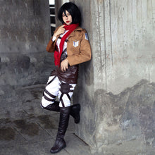 Load image into Gallery viewer, Anime Attack On Titan Costume Mikasa Ackerman Scout Regiment Cosplay Battle Full Outfits for Women