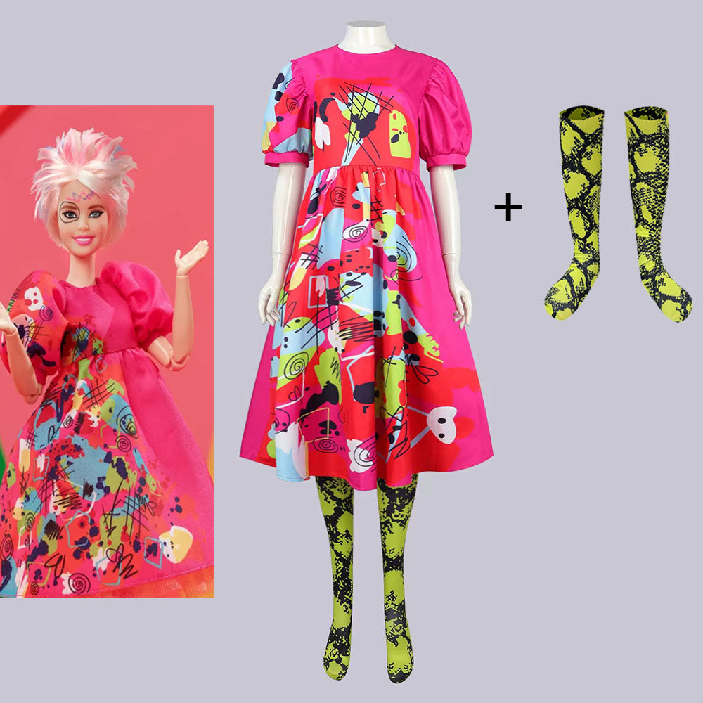 Women and Kids Barbie Costumes Weird Barbie Halloween Cosplay Dress wi ...