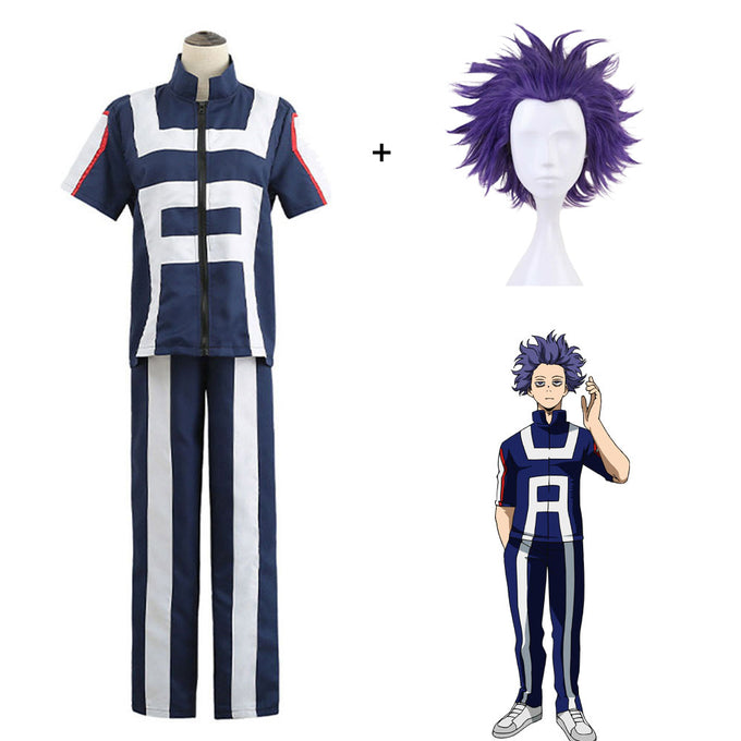 My Hero Academia Costume Shinso Hitoshi Training/Gym Cosplay outfits With Wigs Unisex