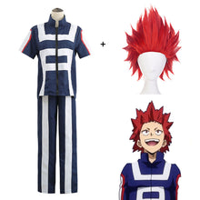 Load image into Gallery viewer, My Hero Academia Costume Kirishima Eijirou Training/Gym Cosplay Outfits With Wigs Unisex