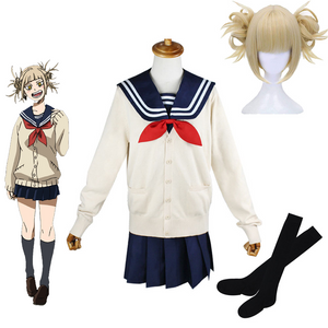 My Hero Academia League of Villains Himiko Toga Costume Uniform full Outfits With Wigs