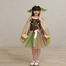 Load image into Gallery viewer, Kids Star Wars Costume Yoda Cosplay Tutu Dress Cape Suit for Halloween