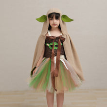 Load image into Gallery viewer, Kids Star Wars Costume Yoda Cosplay Tutu Dress Cape Suit for Halloween