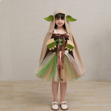 Load image into Gallery viewer, Kids Star Wars Costume Yoda Cosplay Tutu Dress Cape Suit for Halloween