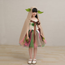 Load image into Gallery viewer, Kids Star Wars Costume Yoda Cosplay Tutu Dress Cape Suit for Halloween