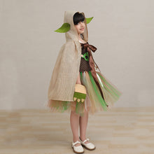 Load image into Gallery viewer, Kids Star Wars Costume Yoda Cosplay Tutu Dress Cape Suit for Halloween