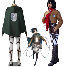 Load image into Gallery viewer, Anime Attack On Titan Costume Mikasa Ackerman Scout Regiment Cosplay Battle Full Outfits for Women