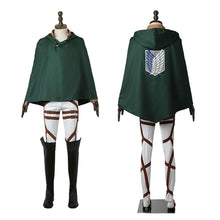 Load image into Gallery viewer, Anime Attack On Titan Costume Eren Jaeger Scout Regiment Cosplay Full Outfits with Cloak for Men