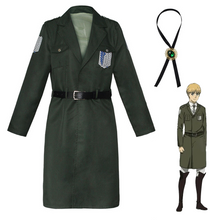 Load image into Gallery viewer, Attack On Titan Season 4 Costume Levi Eren Scout Regiment Cosplay Long Coat with Necklace