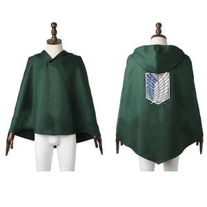 Anime Attack On Titan Costume Eren Jaeger Scout Regiment Cosplay Full Outfits with Cloak for Men