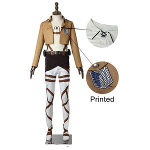 Anime Attack On Titan Costume Eren Jaeger Scout Regiment Cosplay Full Outfits with Cloak for Men