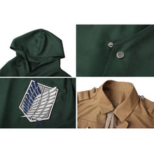 Load image into Gallery viewer, Anime Attack On Titan Costume Eren Jaeger Scout Regiment Cosplay Full Outfits with Cloak for Men