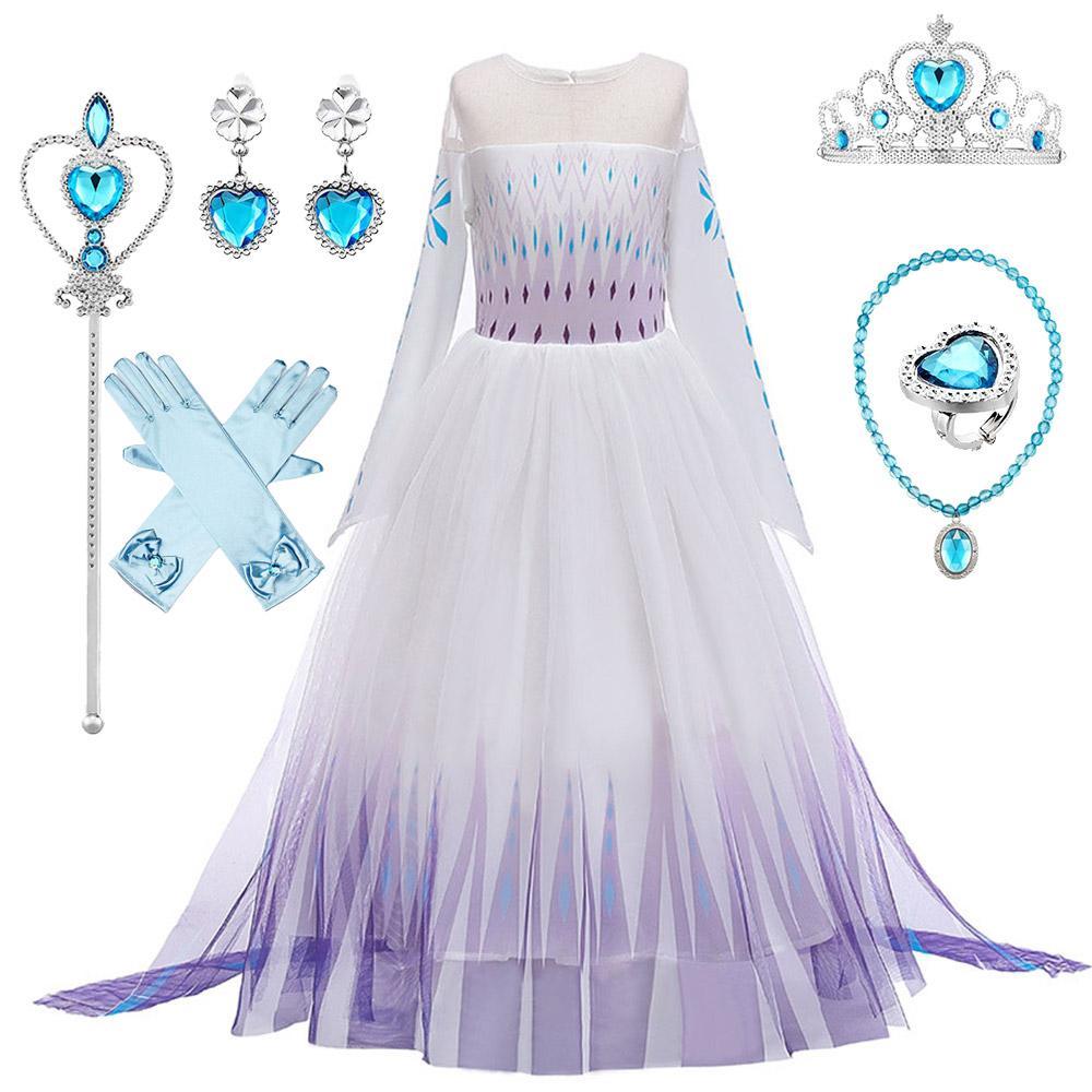 Kids Frozen Costume Princess Elsa Anna Cosplay Birthday or Party Dress ...