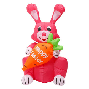 1.8m Rabbit Easter Bunny with LED Lights Inflatable Toys for Outdoor Family Home Party Decoration Office Ornament