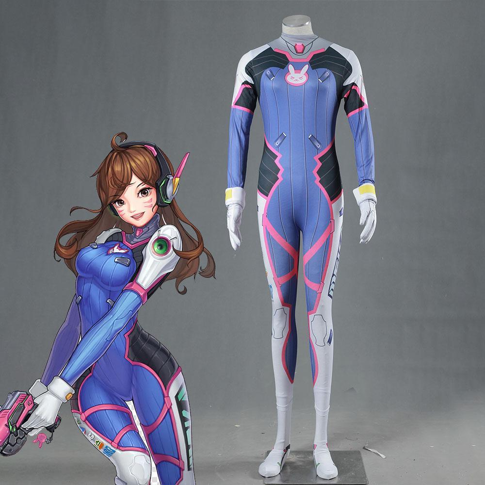 Overwatch DVA Hana Stretchable Costume D.VA Cosplay Set For Women and –  Jolly Costume