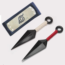Load image into Gallery viewer, Naruto Leaf Village Headband Red and White Ninja Weapons Set