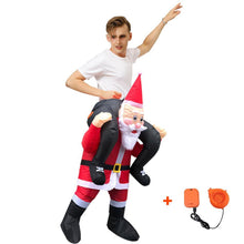 Load image into Gallery viewer, Inflatable Santa Claus Rider Cosplay Costume Blow Up Suit Halloween Christmas Party For Adults