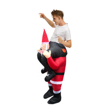 Load image into Gallery viewer, Inflatable Santa Claus Rider Cosplay Costume Blow Up Suit Halloween Christmas Party For Adults