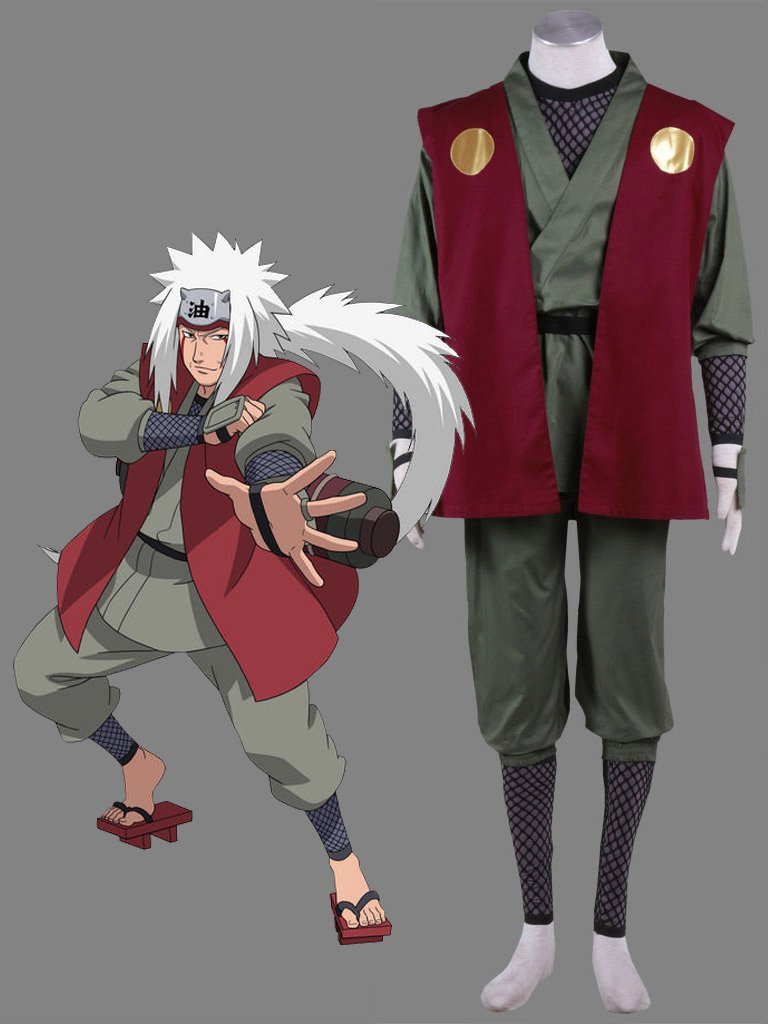 Men and Kids Naruto Shippuden Jiraiya Cosplay Set Halloween Costume – Jolly  Costume